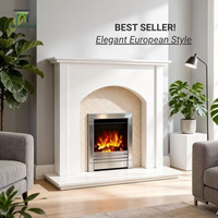 Cheminée européenne moderne, manteau de cheminée personnalisable avec éclairage LED et télécommande pour salon