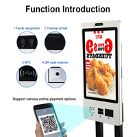 Kiosque tout-en-un Linux de 15,6, 21, 24, 27, 32 pouces, commande automatique, écran tactile double, moniteur, machine de paiement automatique