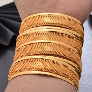 Factory Wholesale Dubai Gold Bracelets Ethiopian African Women India Middle East Bracelets Wedding Gifts