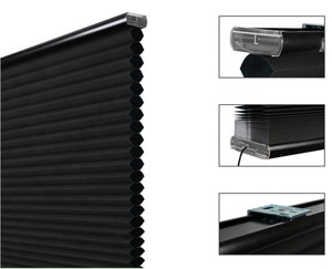 Chất Lượng Cao Không Dây Không Có Khoan Mất Điện Di động Shades Pháp Cửa Sổ Tổ Ong Mô Hình Polyester Vải Đồng Bằng Tùy Chỉnh Kích Thước - Product Image 2