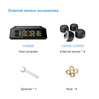 Système de surveillance de la pression des pneus de voiture à énergie solaire TPMS, capteur externe, système de sécurité automobile, avertissement de pression et de température des pneus