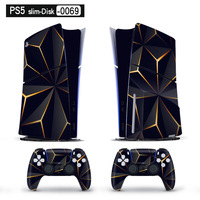 Coques en vinyle pour la console Playstation 5 Slim, autocollants pour manette, décalcomanies, enveloppes de protection pour la version disque PS5, accessoires