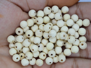 Anneau de dentition en bois pour bébés, perles unies, DIY, vente en gros, pièces - Product Image 4