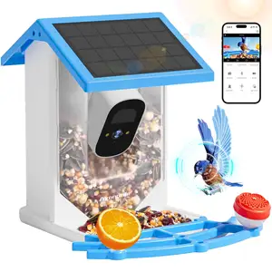 Alimentador de pájaros inteligente con cámara, alimentador de pájaros inalámbrico para exteriores con energía Solar, cámara inalámbrica, regalo Ideal para amantes de los pájaros