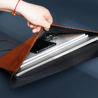 Carpeta de Archivos Tipo Sobre, de Cuero PU, Portadocumentos A4, Organizador con Botón, Bolsa de Almacenamiento de Archivos para Negocios