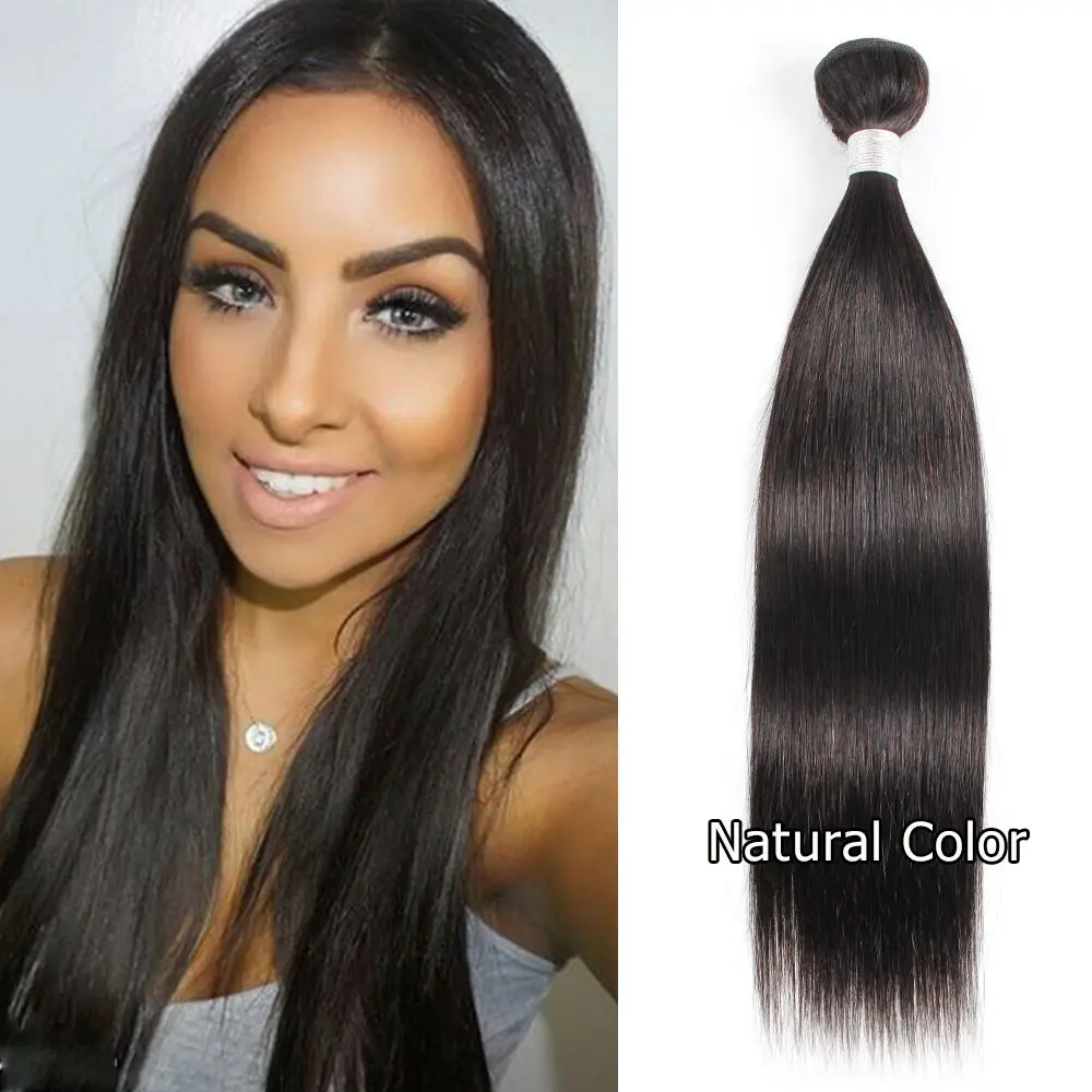 Straight Remy Human Hair Bundles Indian Remy Hair Extention For Women Natural Black Color Best Bundles On Promotion