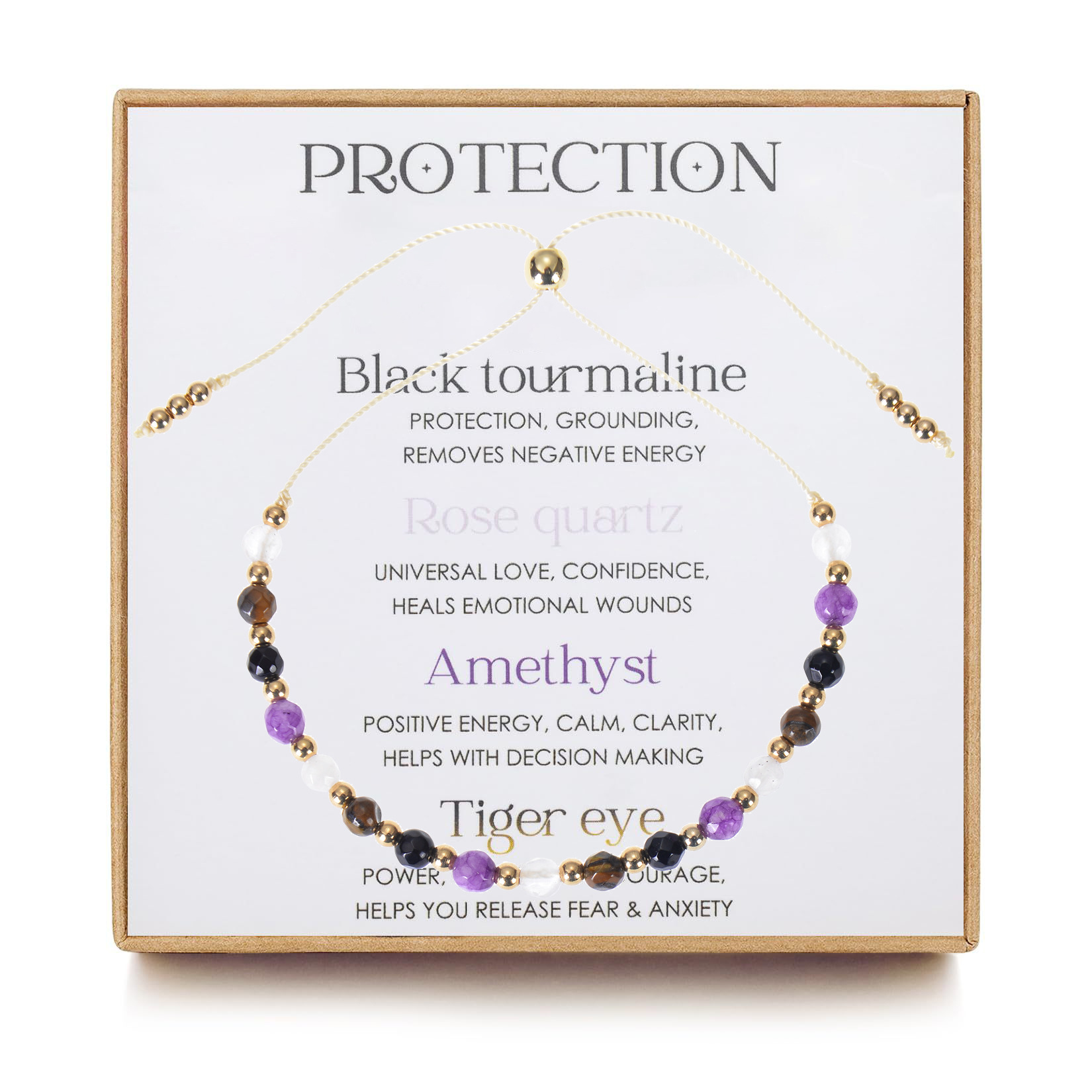 Améthyste + pierre oeil de tigre