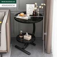 Mini table basse moderne de luxe Armoire latérale en bois à double couche pour le salon Étagère simple avec fonction mobile