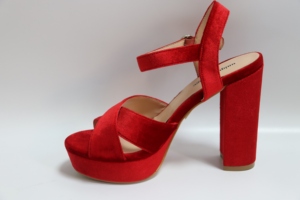 Sandali <span class=keywords><strong>con</strong></span> Plateau in Velluto Rosso, Tacco Alto, <span class=keywords><strong>Cinturino</strong></span> alla Caviglia Annodato, Tacco Grosso, Marrone, Scarpe da Donna per Feste Estive e Club - Product Image 5