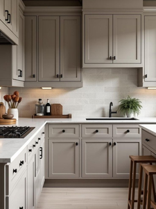 Rta Inset Hutch Madera Gris Cocina Shaker Gabinetes Cocina de madera <span class=keywords><strong>Isla</strong></span> de almacenamiento - Product Image 3