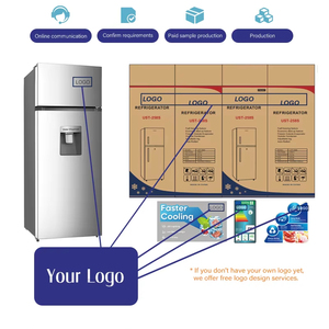 210L Home Appliance Double Door Fridge Top Freezer <b>Refrigerator</b> with Water Dispenser - Product Image 5
