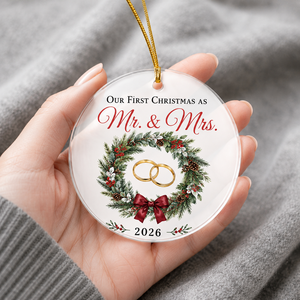 Décoration de Noël suspendue en acrylique pour couple romantique, motif cerf, couronne d'église, arbre, souvenir de mariage 2026, pendentif pour sapin de Noël - Product Image 6