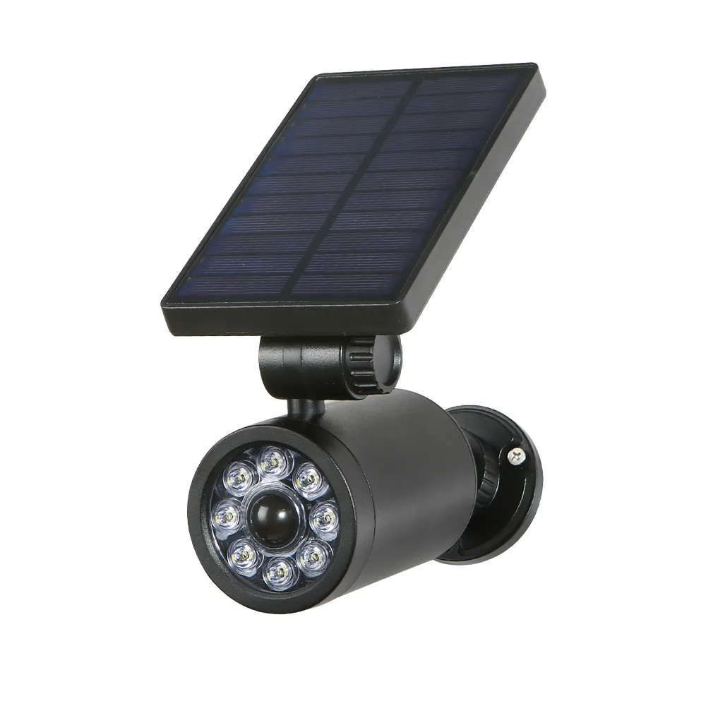 Dual-purpose solar camera shape street light with LED flood light motion sensor with small red light flashing