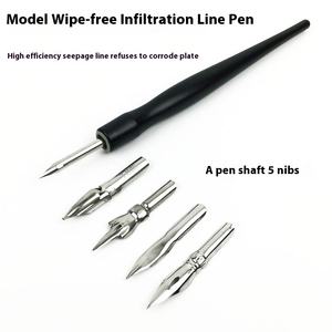 Set Pena Celup Plastik dengan Batang dan Tempat Pena Model Non-Wipes untuk Menggambar Garis, Pena untuk Menjiplak Garis dengan Berbagai Ukuran Ujung Pena - Product Image 3