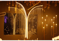 Lampe d'arche de festival de mariage duplex, style rétro européen, pour hall d'hôtel de luxe, avec fleurs séchées HSJ
