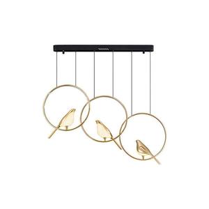 Lustre suspendu moderne minimaliste de style nordique avec motif d'oiseau, créatif, pour salle à manger, chambre, salon, finition dorée LED - Product Image 3