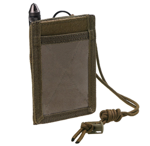 Black Tactical ID Card Holder Hook & Loop Patch Badge Holder <b>Key</b> Ring and Credit Card Organizer Adjustable Neck <b>Lanyard</b> <b>Key</b> Ring - Product Image 2