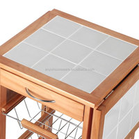 Chariot de Service de cuisine pliable en bois pour maison hôtel Restaurant