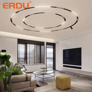 <span class=keywords><strong>Rail</strong></span> de lumière LED <span class=keywords><strong>magnétique</strong></span> intelligent noir ERDU, forme ronde, boîtier en aluminium, éclairage intérieur - Product Image 2