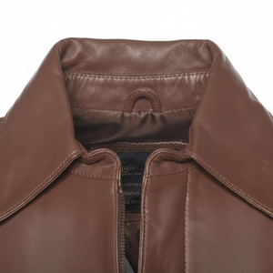 แจ็กเก็ตผู้ชายหนังแกะผิวหนาสำหรับฤดูหนาวปกตั้งปักโลโก้ได้ตามต้องการ - Product Image 1