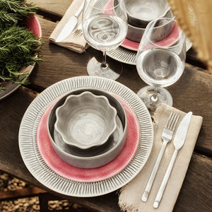 Juego de Platos de Cerámica Multicolores con Diseño Acanalado para Servir Ensaladas, Aperitivos, Tapas y Platos Principales, Vajilla para Restaurante - Product Image 3