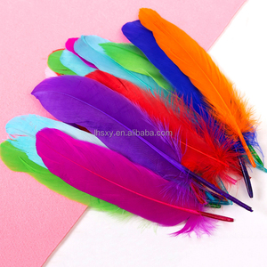 Plumes d'oie naturelles de haute qualité, 100 pièces, 6-8 pouces, pour décoration de mariage, accessoires vestimentaires, teintes en plusieurs couleurs, optionnelles - Product Image 1