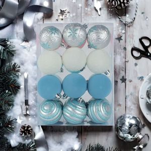 Venta caliente de plástico de alta calidad de terciopelo Simple planta <span class=keywords><strong>Bola</strong></span> de terciopelo adornos de Navidad <span class=keywords><strong>Bola</strong></span> Natal adornos Set 24 - Product Image 3