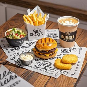 Papier d'emballage pour kebab imprimé avec logo, résistant à la graisse, papier d'emballage pour shawarma, papier ciré résistant à la graisse, papier d'emballage pour hamburgers - Product Image 4