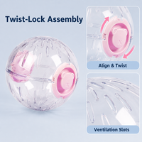Bola Latihan Hamster Transparan Tahan Lama PVC Plastik 15cm 20cm Bernapas Mudah Dirakit Mainan Hewan Peliharaan Grosir Hamster Dwarf Emas