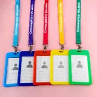 Lanière en gros personnalisée en sangle polyester multicolore, porte-badge d'identification, étui pour carte, porte-nom d'exposition, lanière de haute qualité directement de l'usine