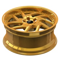 Jantes en alliage forgé de 20 pouces 5x115 pour Dodge Challenger, design concave, finition chrome doré, type Deep Dish, pour le marché secondaire # JM7242