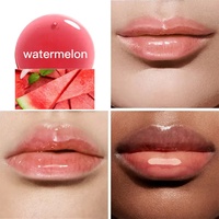 Gloss à l'huile pour les lèvres hydratant OEM de marque privée 10 couleurs fruit personnalisé mignon vegan pastèque brillant à lèvres plus dodu teinte à lèvres bas quantité minimale de commande