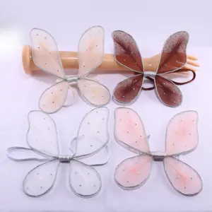 Hot Sale Fashion Angel Wings for Children Mesh Butterfly Fairy Wing and Wand Butterfly Wing Set