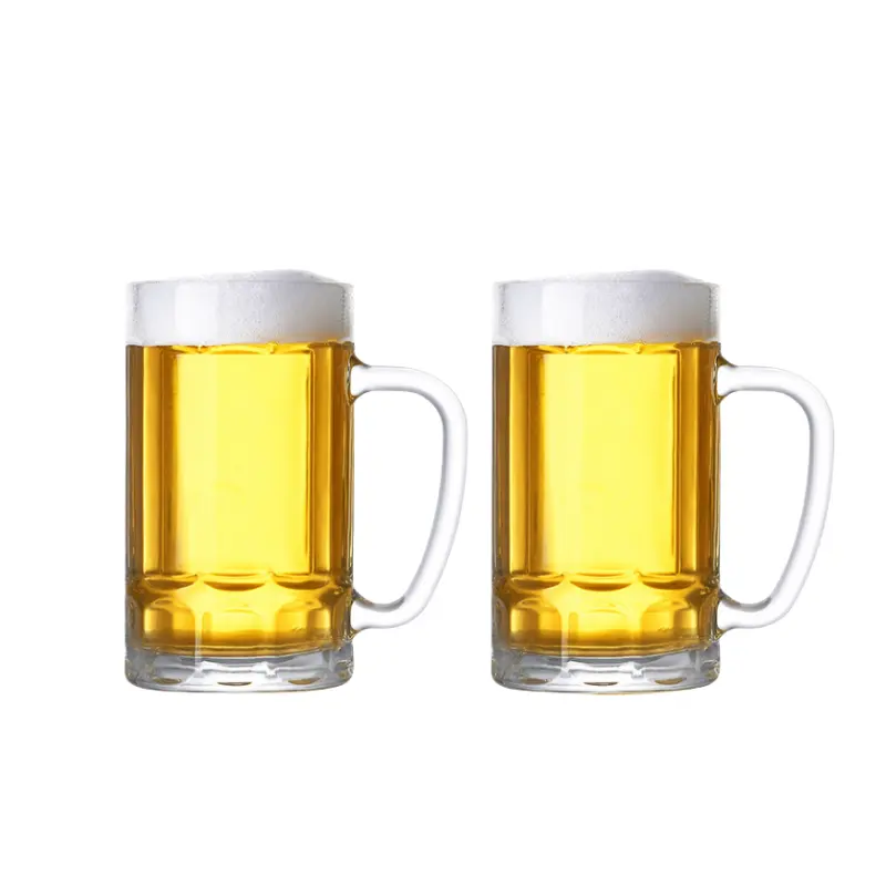 14oz COKTIK 6 paket ağır büyük bira bardakları saplı cam Steins, klasik bira kupası bardak takımı