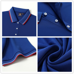 180 GSM 남성 커플 매칭 반팔 솔리드 그리드 패턴 코튼 탑 캐주얼 폴로 셔츠 - Product Image 3