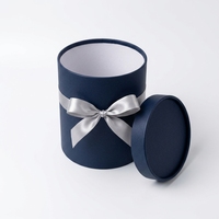 Boîte cylindrique ronde personnalisée pour fleurs, en papier mat, avec nœud en ruban, pour cadeaux floraux de mariage et de fêtes