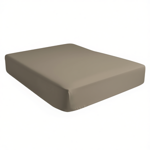 Drap-housse 100% coton taupe italien simple 90x200cm - Product Image 3