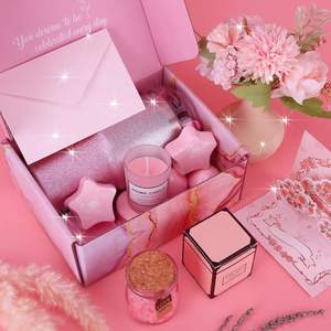 <b>Pink</b> Color Birthday Pamper <b>Gifts</b> for Women Custom Unique Relaxation Soap Spa Bath Set for Her Get Well Soon <b>Gifts</b> Wholesale - Product Image 1