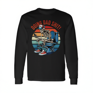 Camiseta de manga larga Doing Dad Shit Skeleton Toilet - Product Image 2