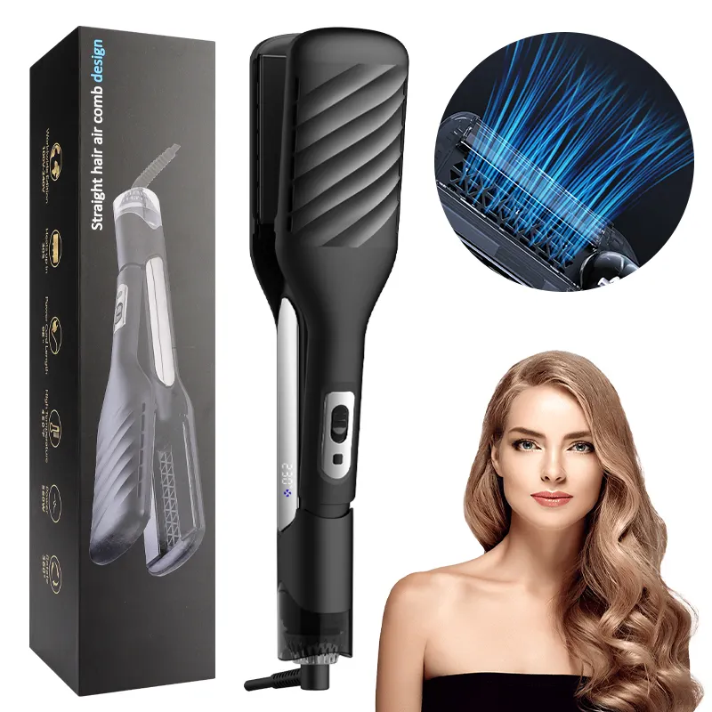 Resuxi HS-800 new design flat iron hair straightener with air comb for Curling professional hair straighteners with air comb