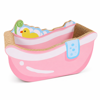 YAOYUE Griffoir pour chat en carton ondulé en forme de baignoire, avec décoration canard en caoutchouc, pour chats d'intérieur