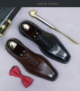 2025 Luxury Custom High Quality British Fashion Trend Men Dress Shoes Office Career <b>Pointed</b> Toe Breathable Lace-Up Closure - Product Image 1