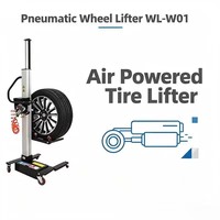 Lève-roues pneumatique YuanMech WL-W01, capacité 65 kg, hauteur réglable, outil de levage de pneus à air comprimé, certifié CE, garantie 5 ans