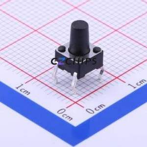 TC-1102-C-J-B Tactile Switch Through hole Component THT-4P,6x6mm Switch Single Pole Single Throw Round Button 2.6N Through Hole - Product Image 1