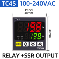 Thermostat numérique PID 48mmx48mm, double sortie, entrée universelle, régulateur de température TC4S, relais SSR 110VAC 220V