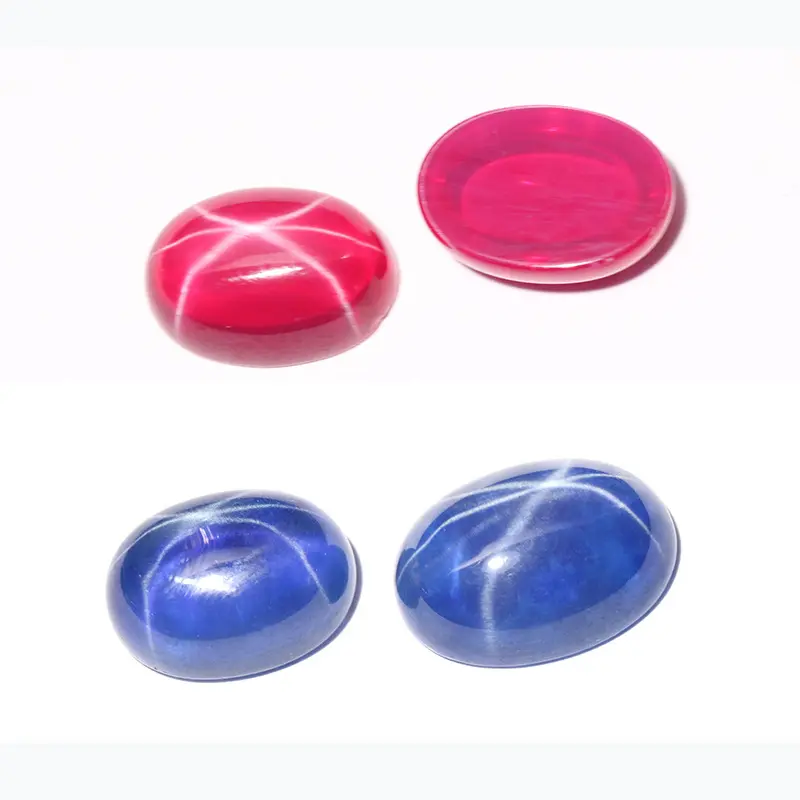 Wholesale Synthetic Gemstone Oval Cabochon Star Ruby Star Sapphire