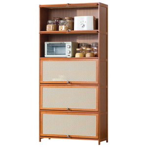 Meuble de rangement de cuisine multi-niveaux sur pied avec portes pour four à micro-ondes et appareils électroménagers - Product Image 5