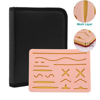 Kit d'entraînement aux sutures chirurgicales médicales : coussin de sutures en silicone pour plaies et ensemble d'outils de formation avec pinces