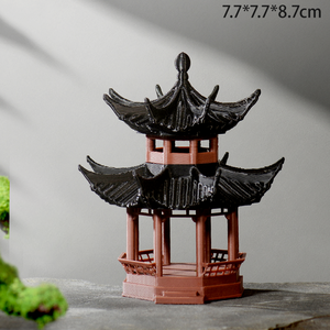 Mini Chinese Antieke Achthoekige Paviljoen Tafelblad Model Traditionele Thuis Kantoor Plank Decor Gemaakt Van Duurzaam Plastic - Product Image 4