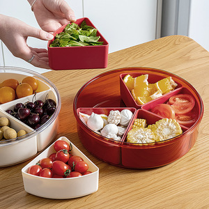 Segmented Fruit Plate Food <b>Container</b> 1-3L Transparent Rectangle For Home Snack Storage - Product Image 4